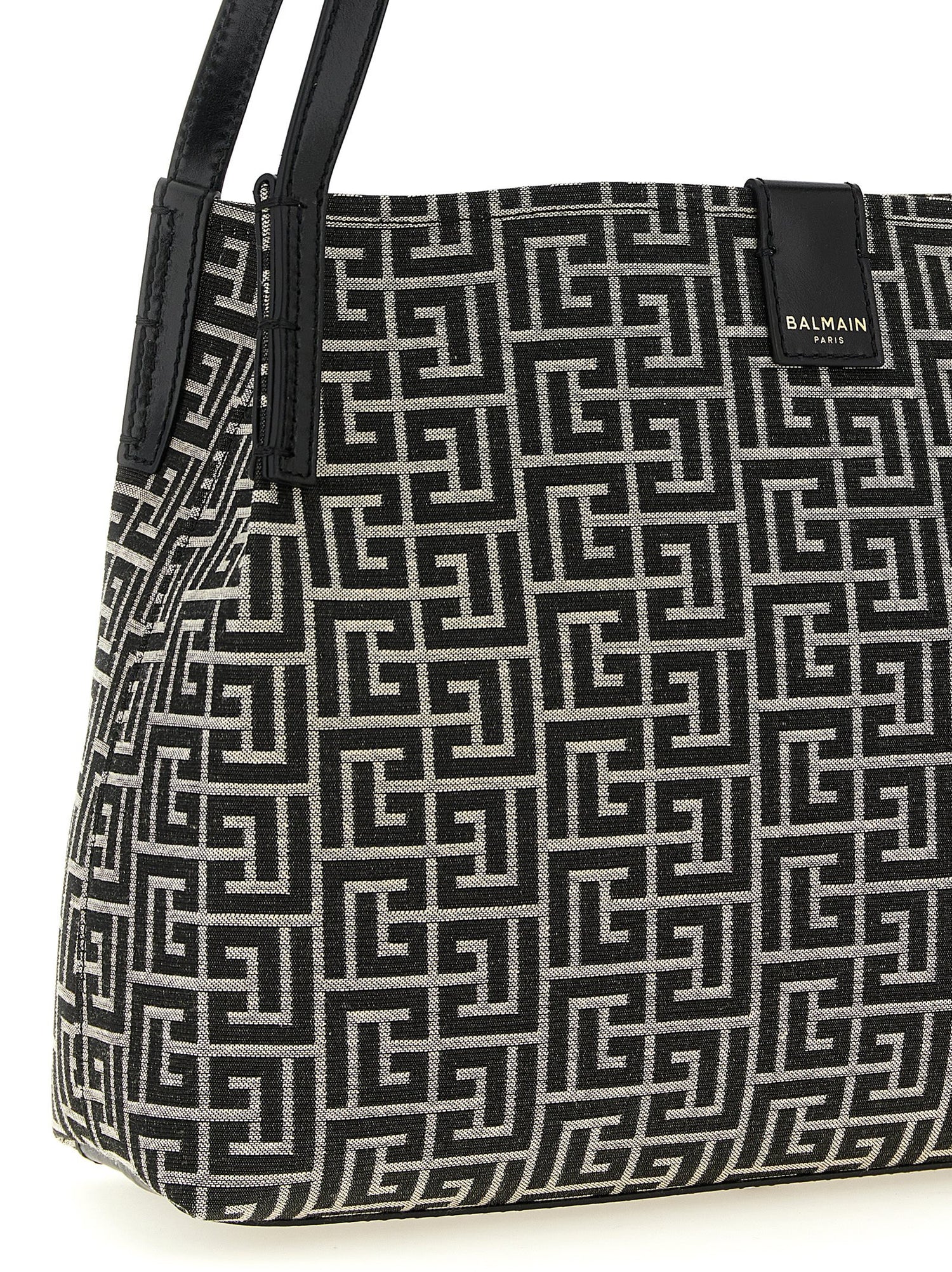 Balmain Small Release Shopping Bag White/black