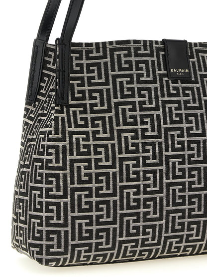 Balmain Small Release Shopping Bag White/black