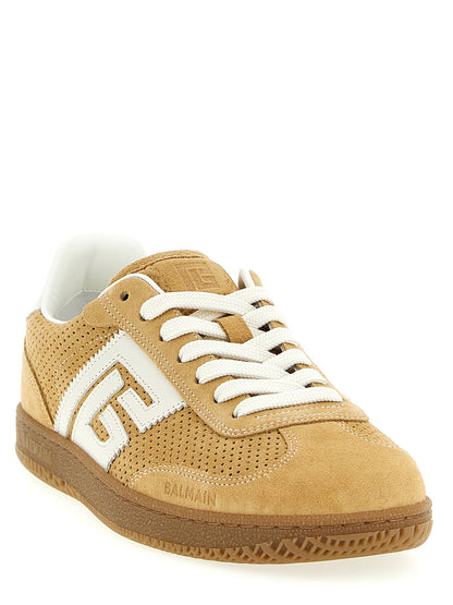 Balmain Suede Sneakers Beige