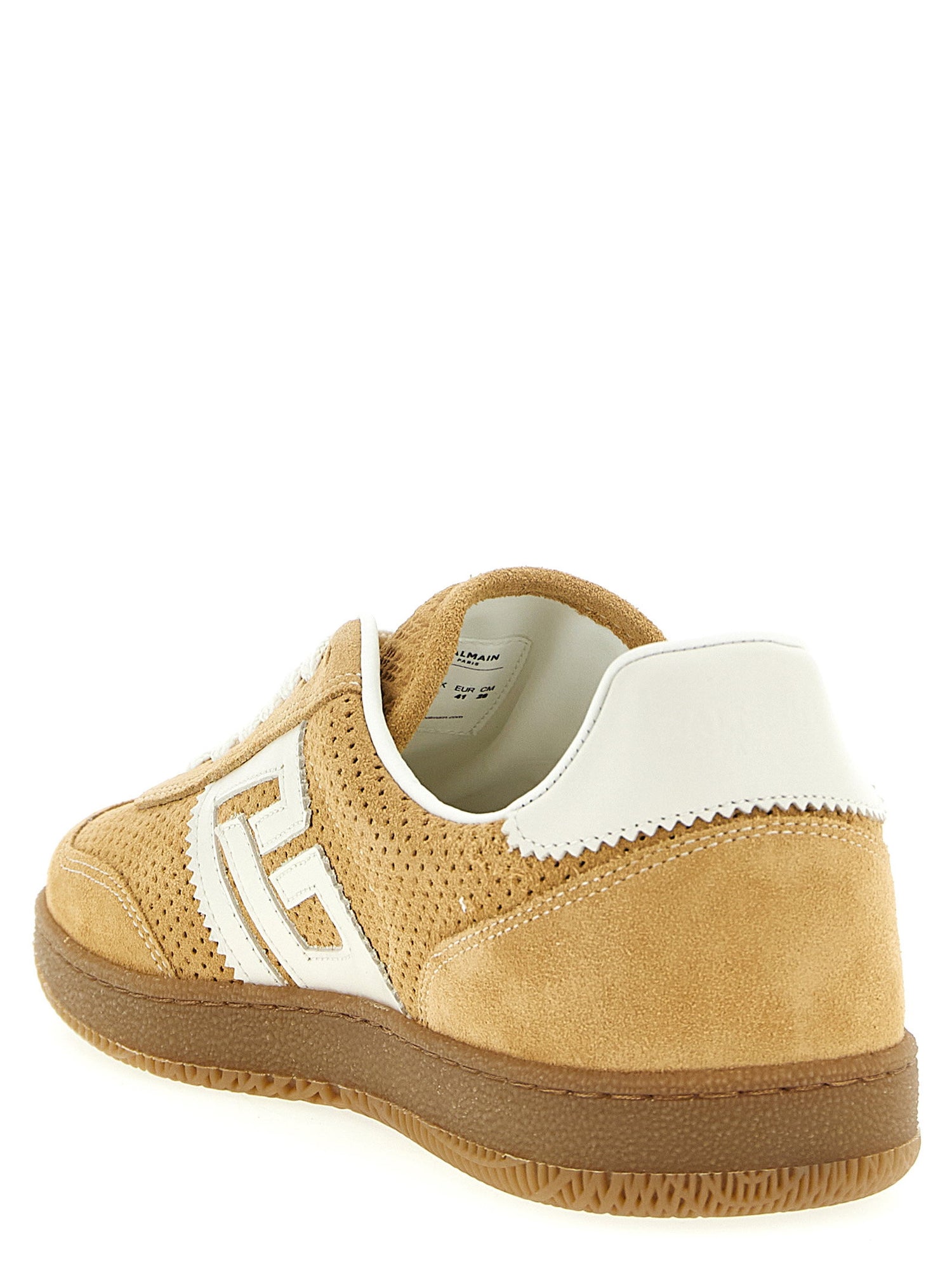Balmain Suede Sneakers Beige