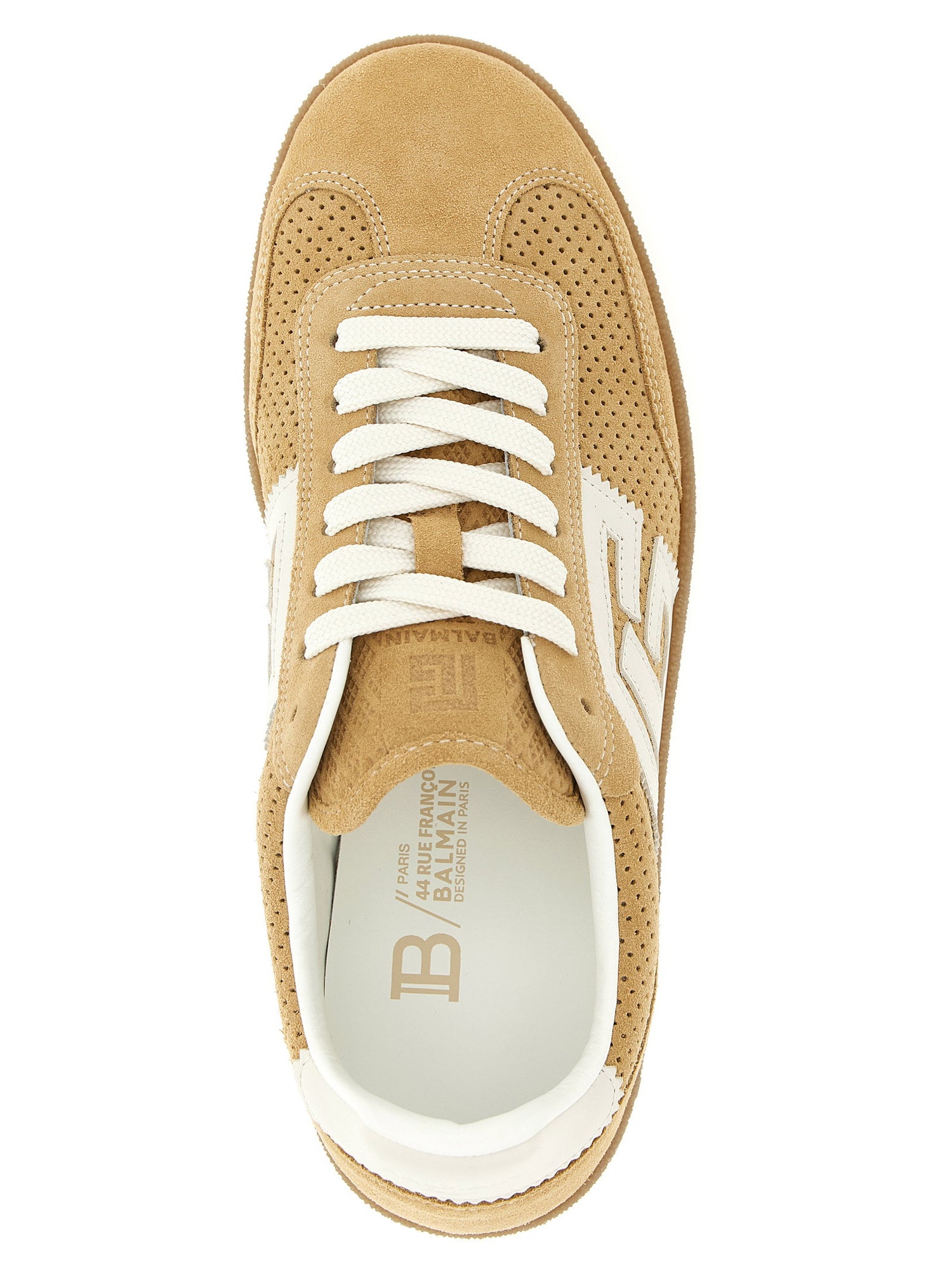 Balmain Suede Sneakers Beige