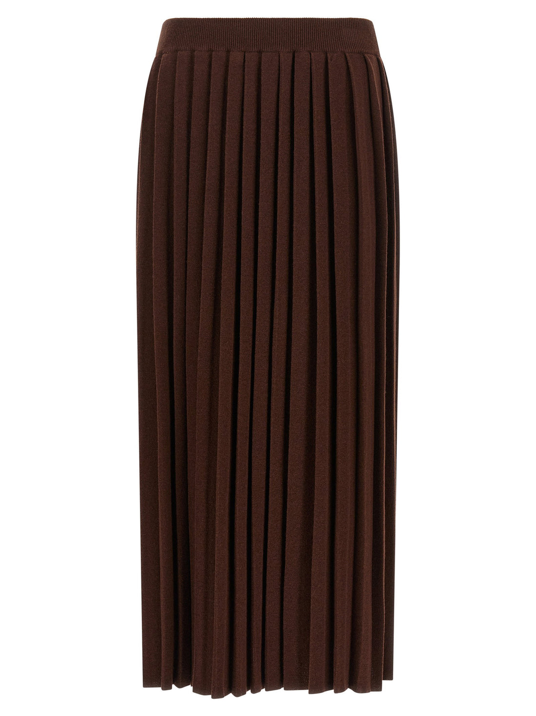Fabiana Filippi Knitted Pleated Skirt Brown