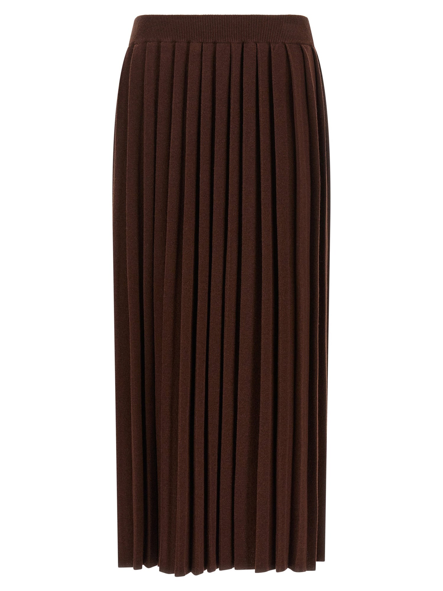 Fabiana Filippi Knitted Pleated Skirt Brown