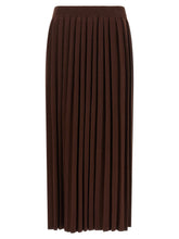 Fabiana Filippi Knitted Pleated Skirt Brown