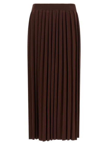 Fabiana Filippi Knitted Pleated Skirt Brown