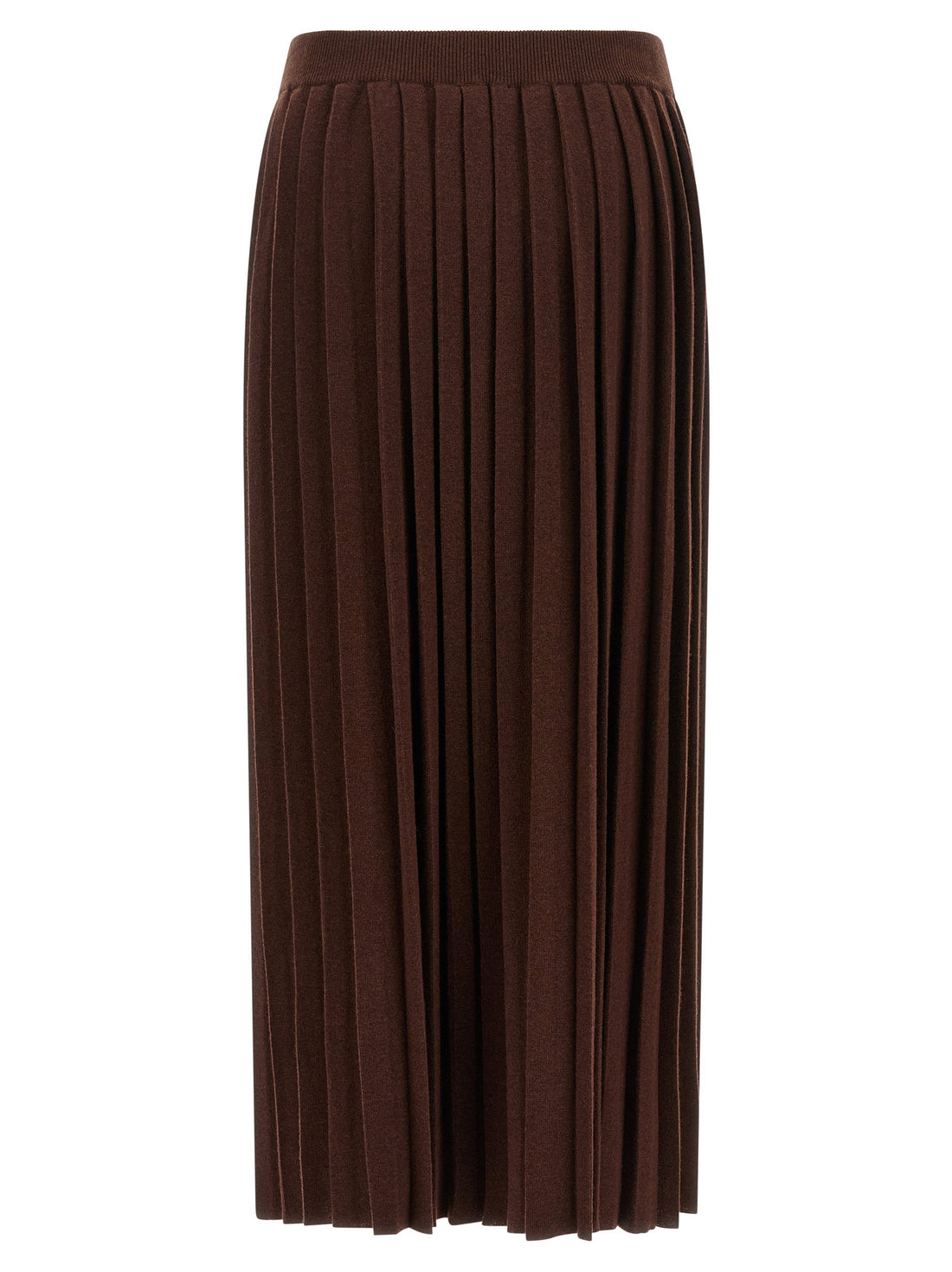 Fabiana Filippi Knitted Pleated Skirt Brown
