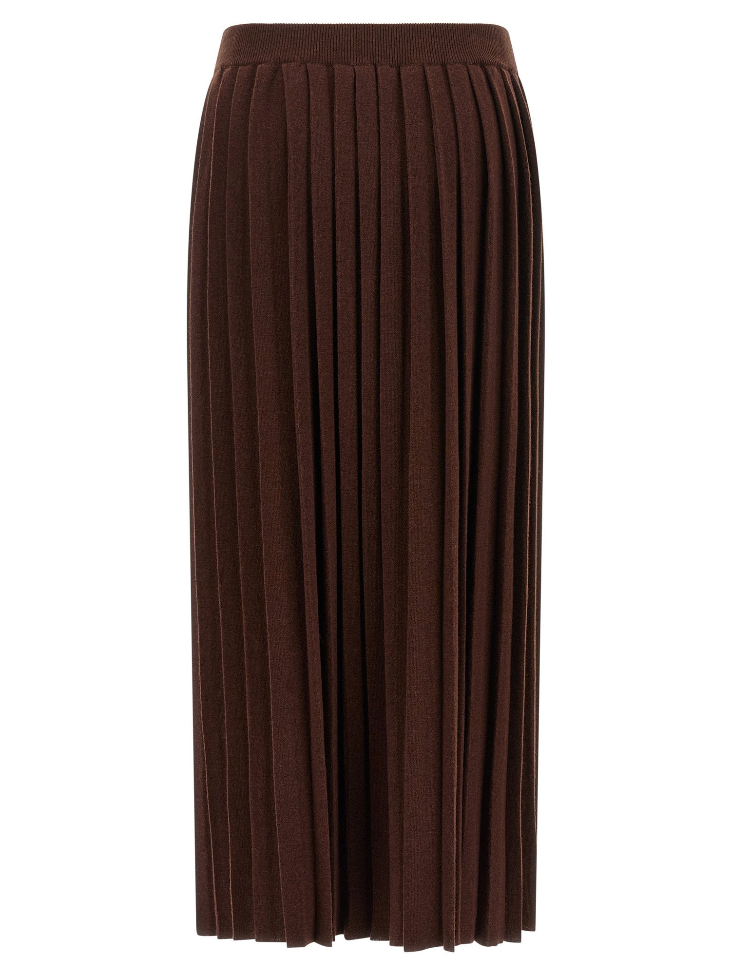 Fabiana Filippi Knitted Pleated Skirt Brown