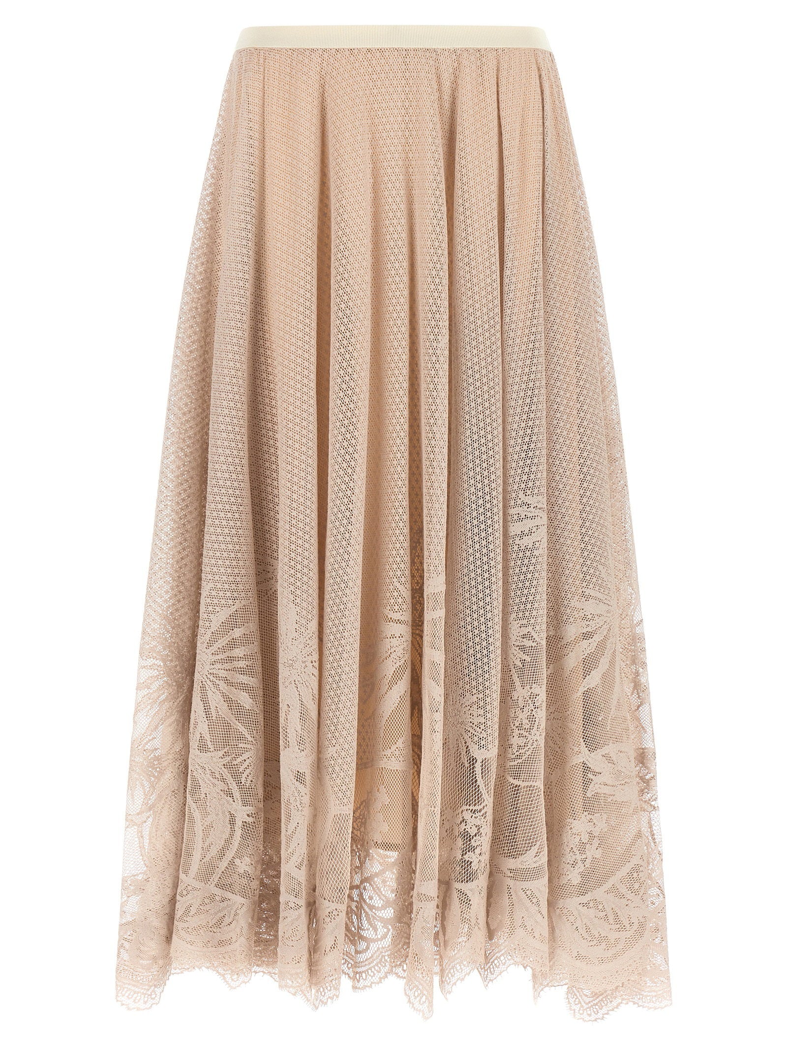 Fabiana Filippi Jacquard Lace Skirt Pink