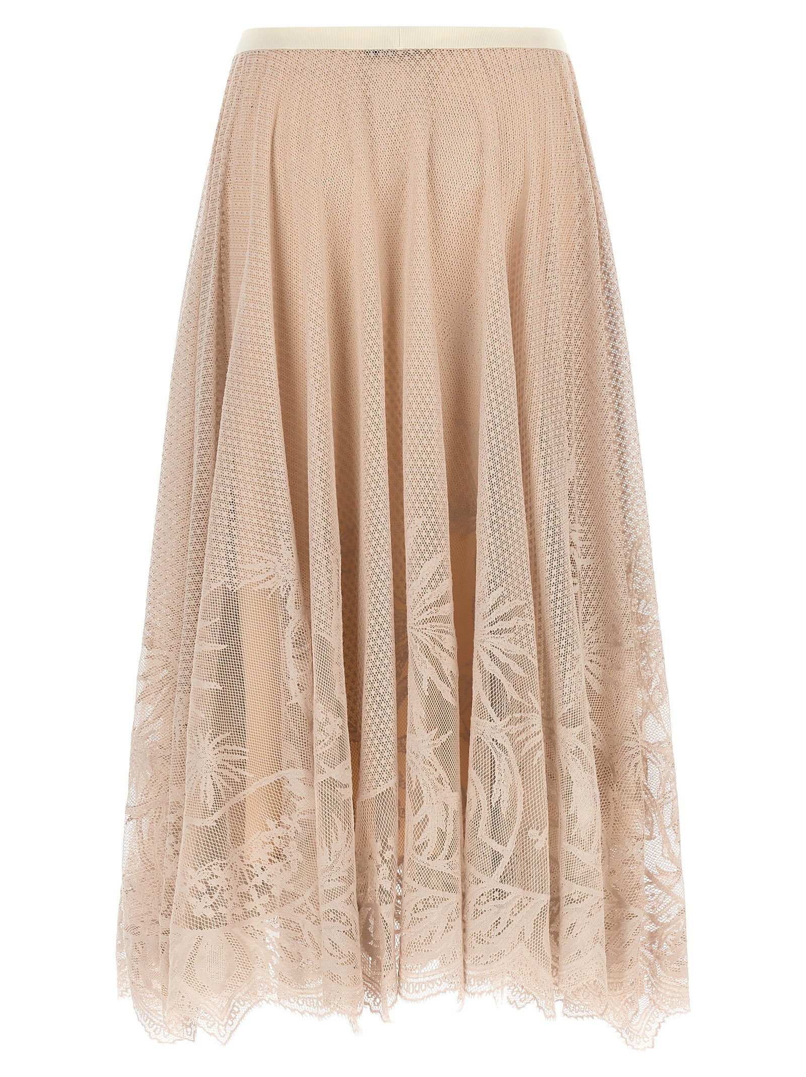 Fabiana Filippi Jacquard Lace Skirt Pink