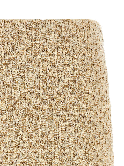 Fabiana Filippi Denim-effect Tweed Skirt Gold