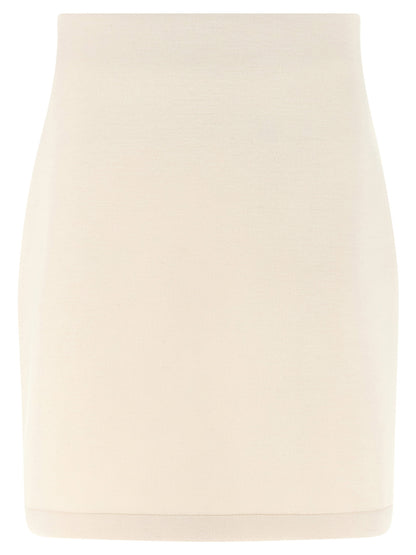 Fabiana Filippi Cashmere Scuba Skirt Beige