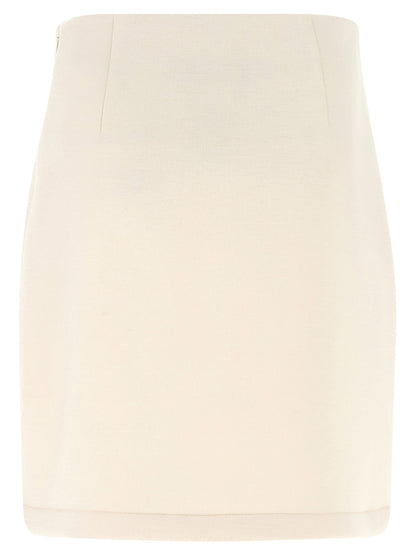 Fabiana Filippi Cashmere Scuba Skirt Beige