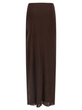 Elisabetta Franchi Shiny Viscose Skirt Brown