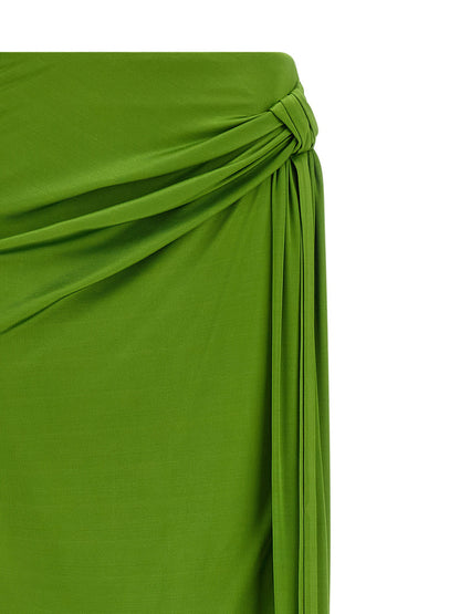 Elisabetta Franchi Shiny Viscose Skirt Green