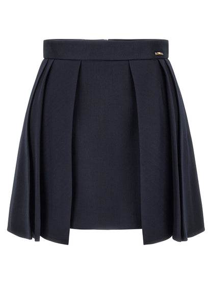 Elisabetta Franchi Fresh Wool Skirt Blue