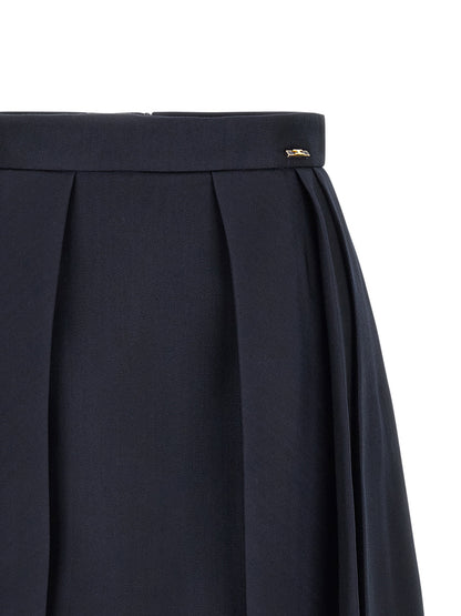 Elisabetta Franchi Fresh Wool Skirt Blue