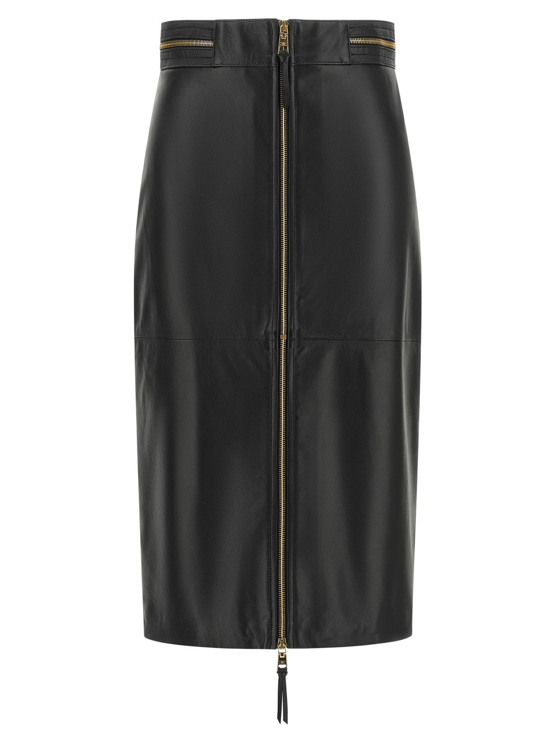 Elisabetta Franchi Leather Skirt Black