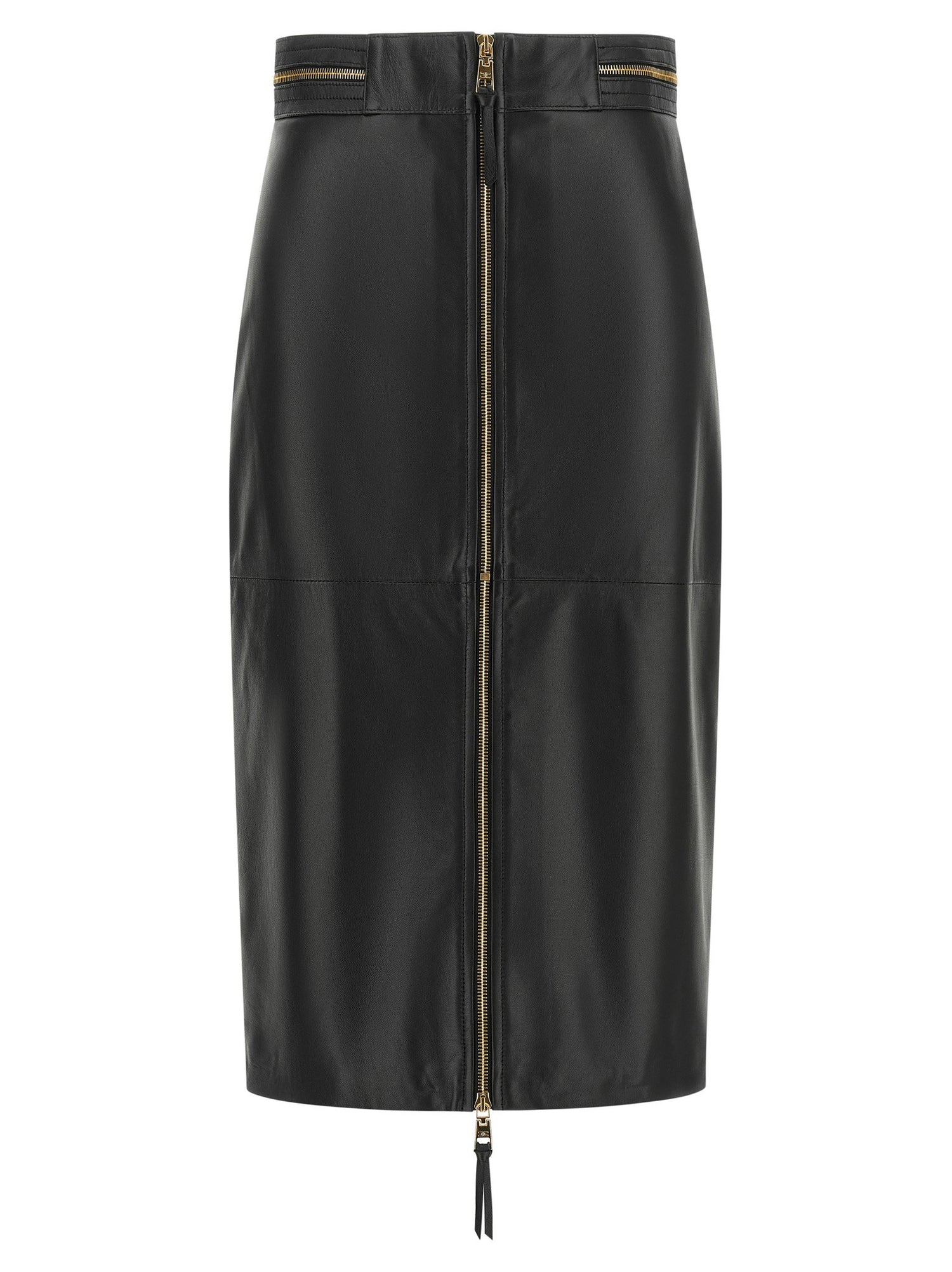 Elisabetta Franchi Leather Skirt Black