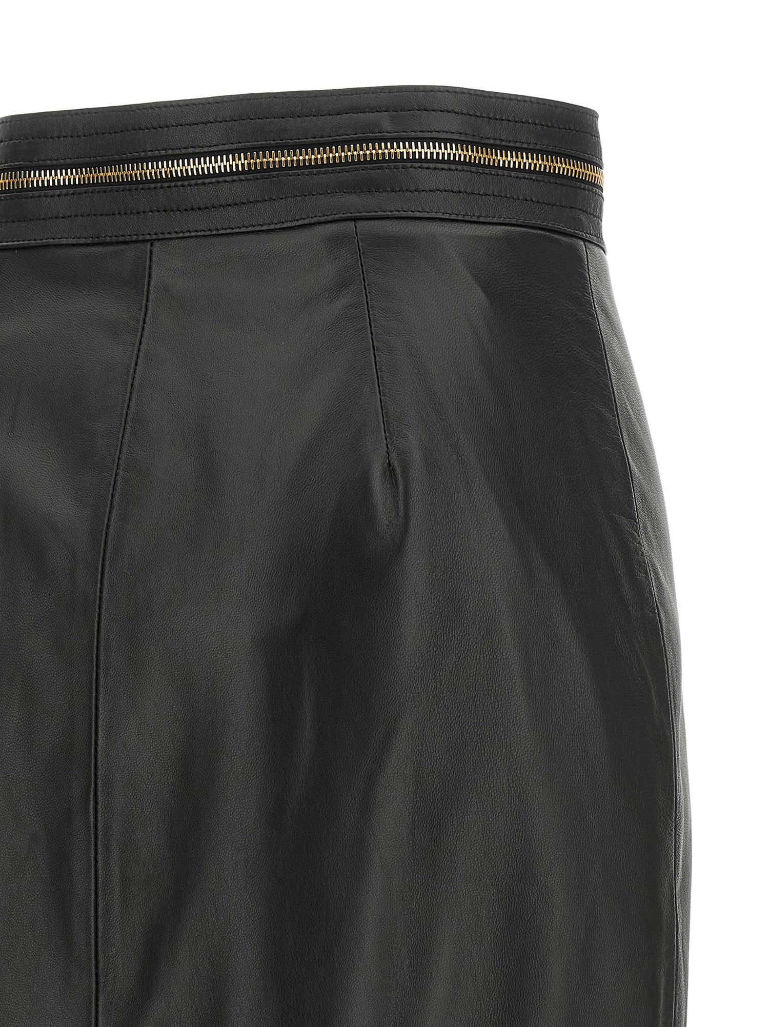 Elisabetta Franchi Leather Skirt Black