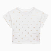 Givenchy White Cotton Crew-Neck T-Shirt with Silver and Gold Logo White