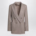Max Mara Double-Breasted Cashmere Jacket with Embroidered Lapels in Beige