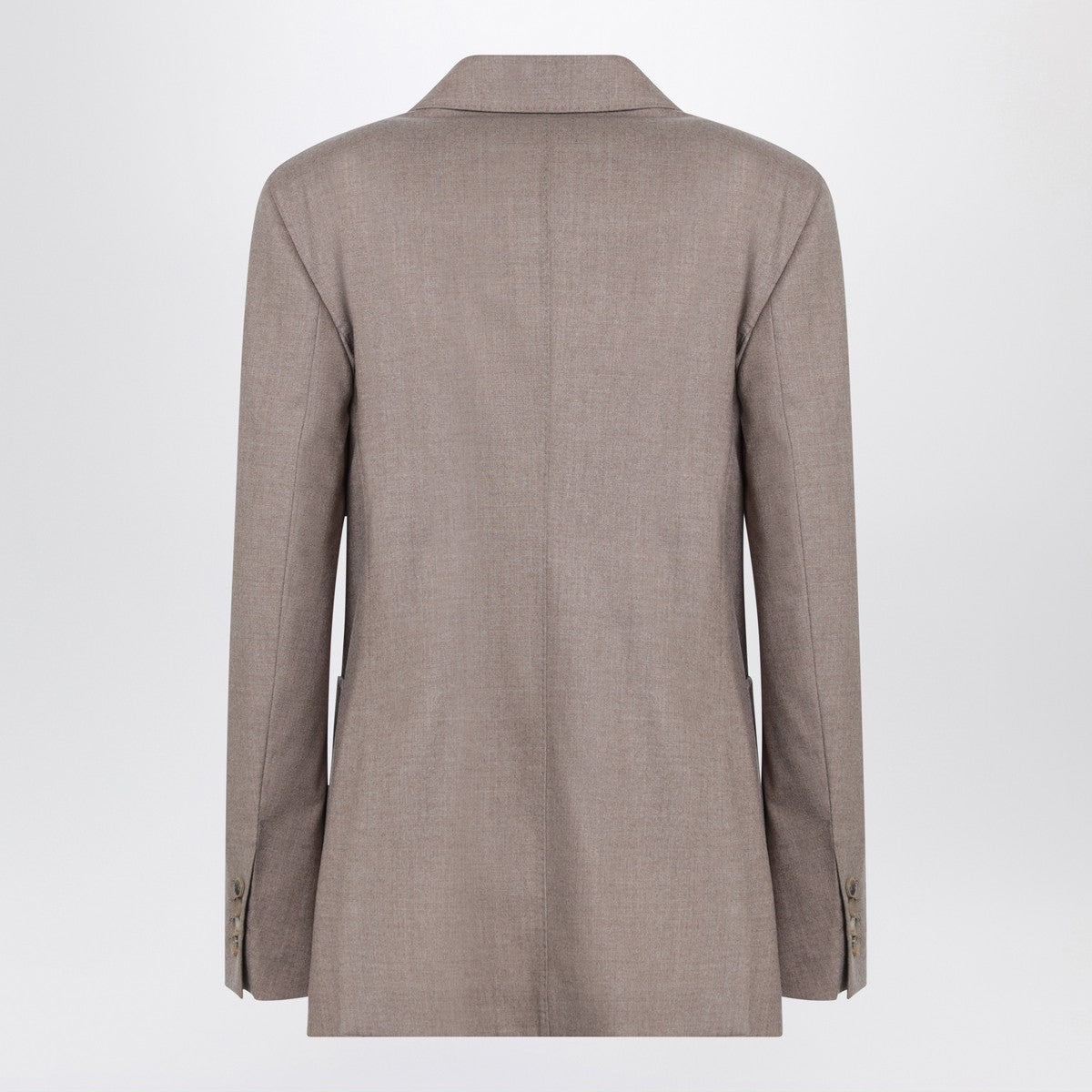 Max Mara Double-Breasted Cashmere Jacket with Embroidered Lapels in Beige