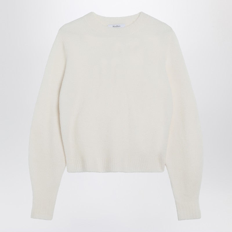 Max Mara Ivory Stretch Cashmere-Knit Sweater White