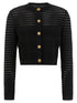 Balmain Semi-transparent Stripes Cardigan Black