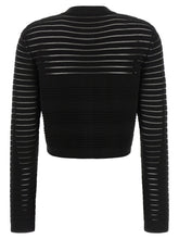 Balmain Semi-transparent Stripes Cardigan Black