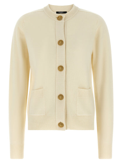 Balmain Eco-cashmere Cardigan White