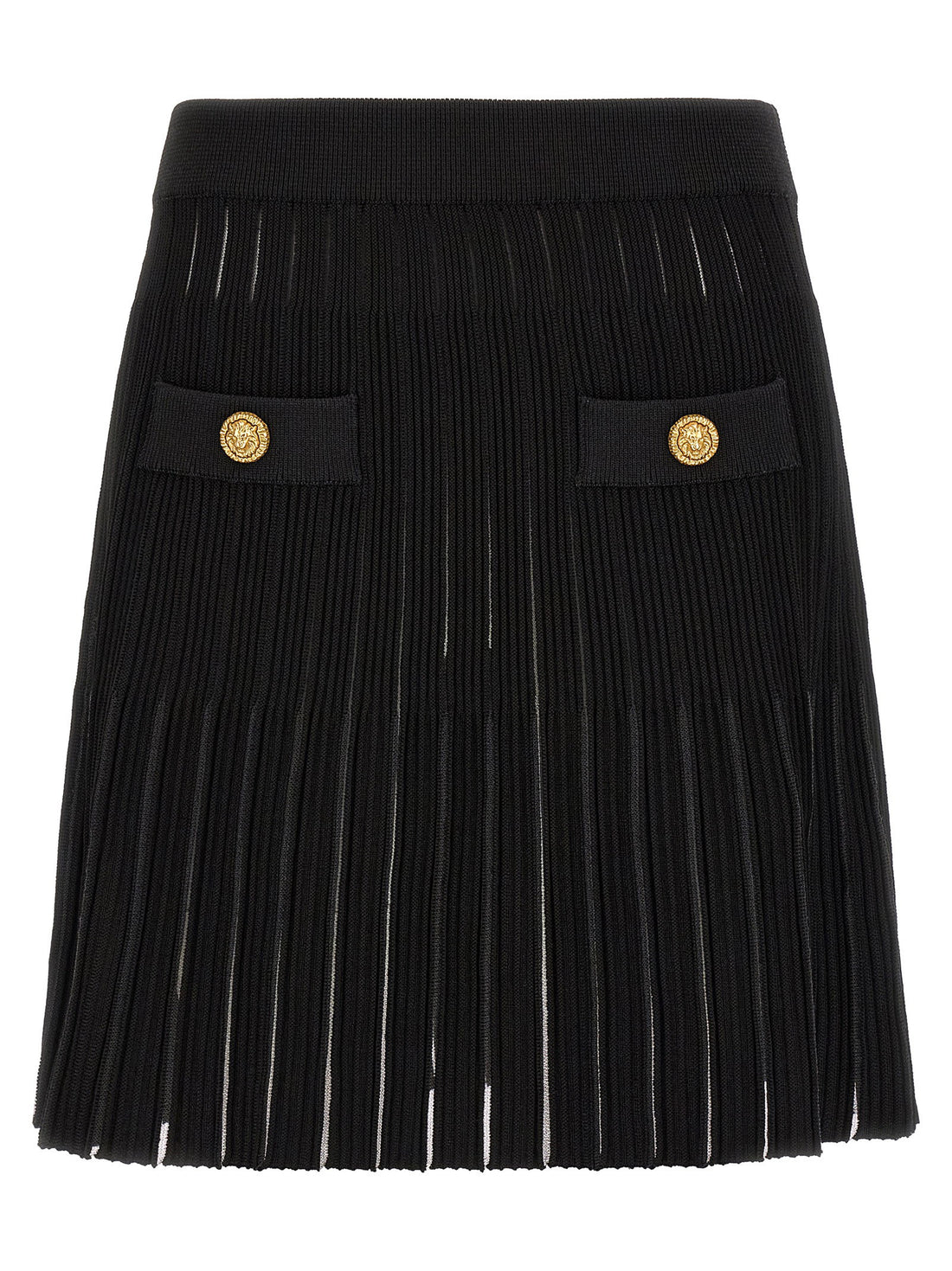 Balmain Pleated Skirt Black