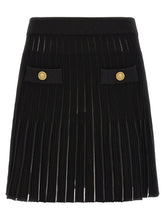 Balmain Pleated Skirt Black