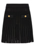 Balmain Pleated Skirt Black