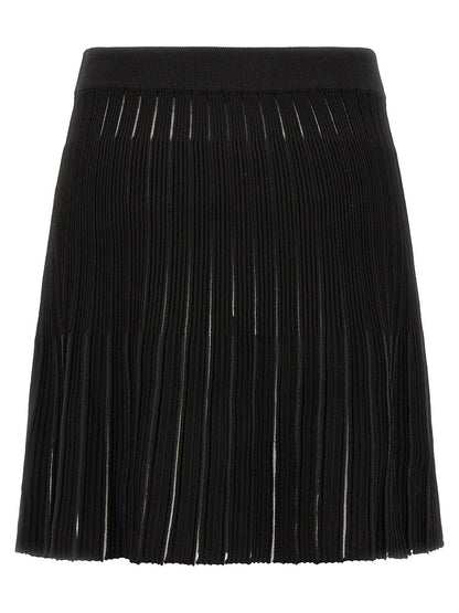 Balmain Pleated Skirt Black