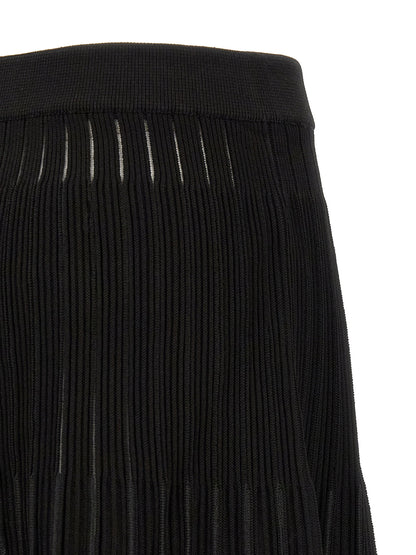 Balmain Pleated Skirt Black