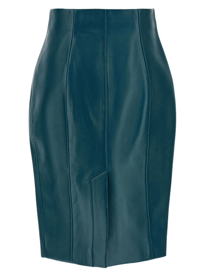 Balmain Xl Zip Skirt Blue