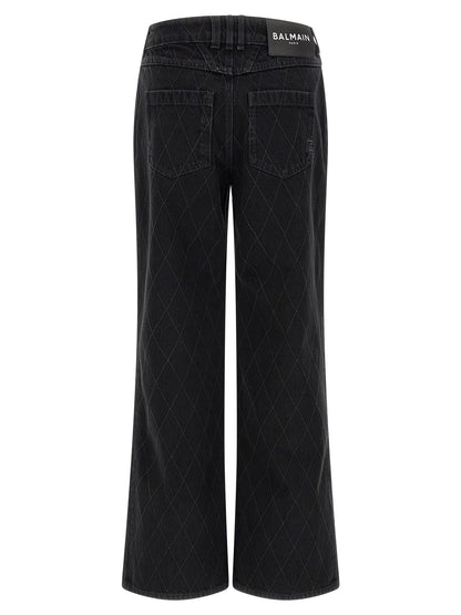 Balmain Diamond-shaped Jeans Black