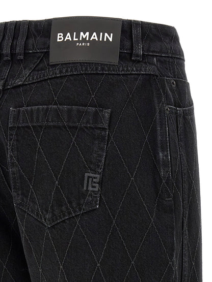 Balmain Diamond-shaped Jeans Black