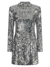 Balmain Sequin Dress Silver