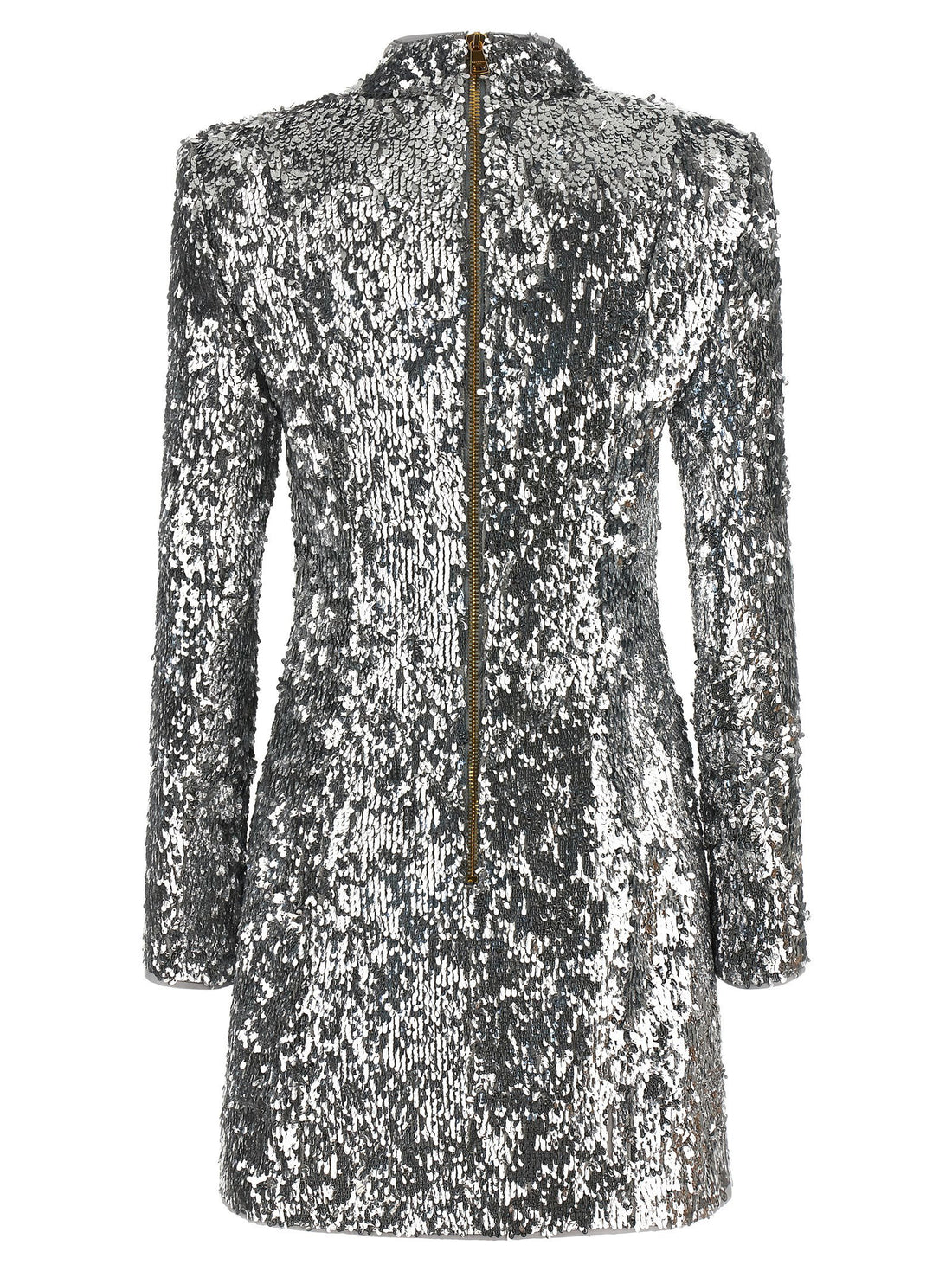 Balmain Sequin Dress Silver
