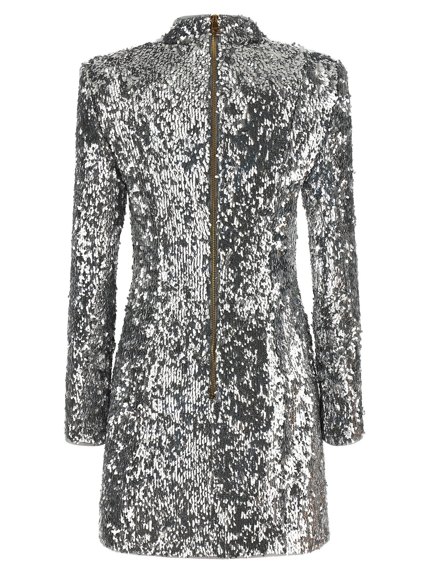 Balmain Sequin Dress Silver