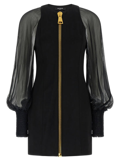 Balmain Xl Zip Dress Black