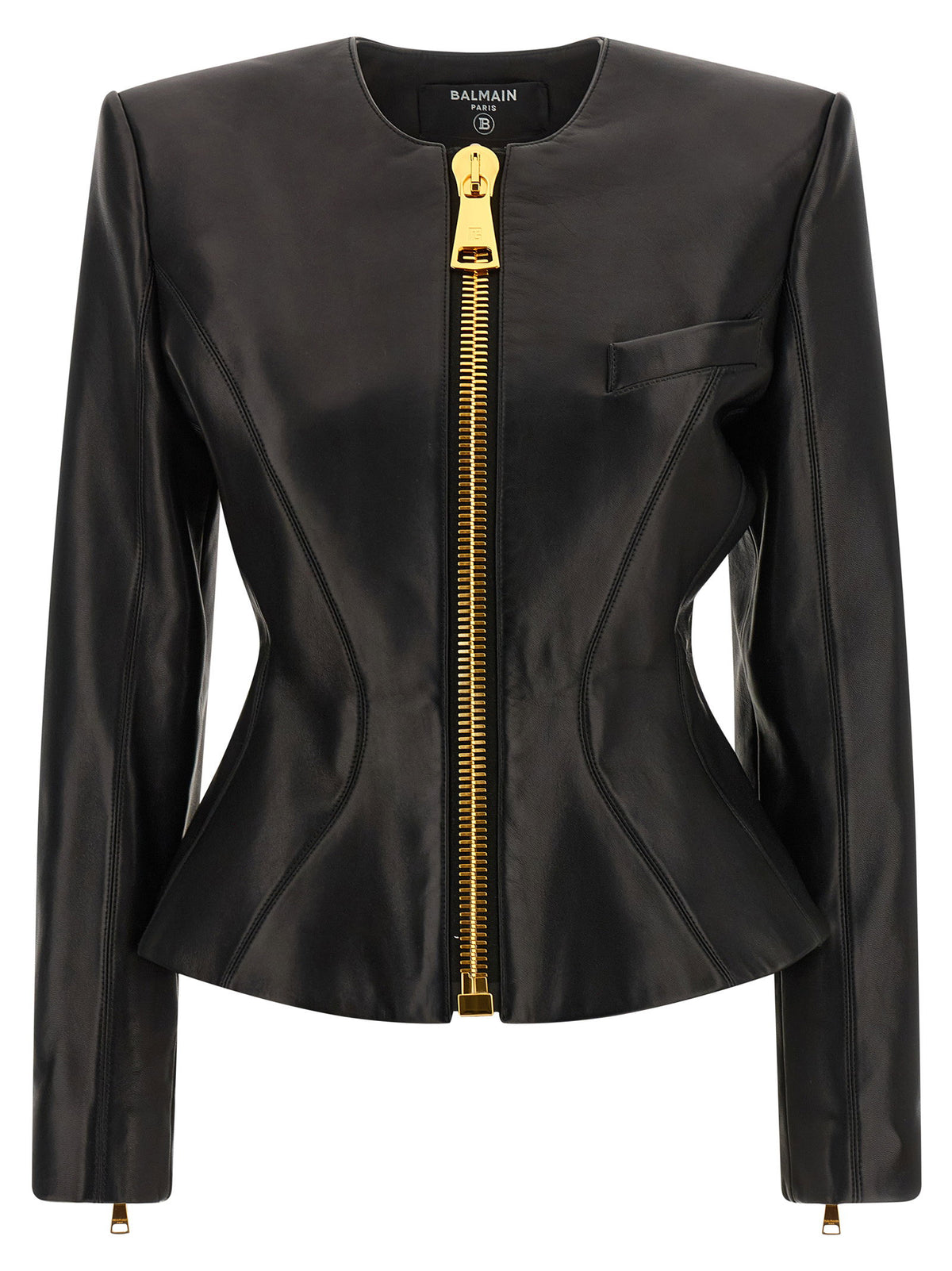 Balmain Leather Jacket Black  