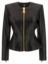 Balmain Leather Jacket Black  