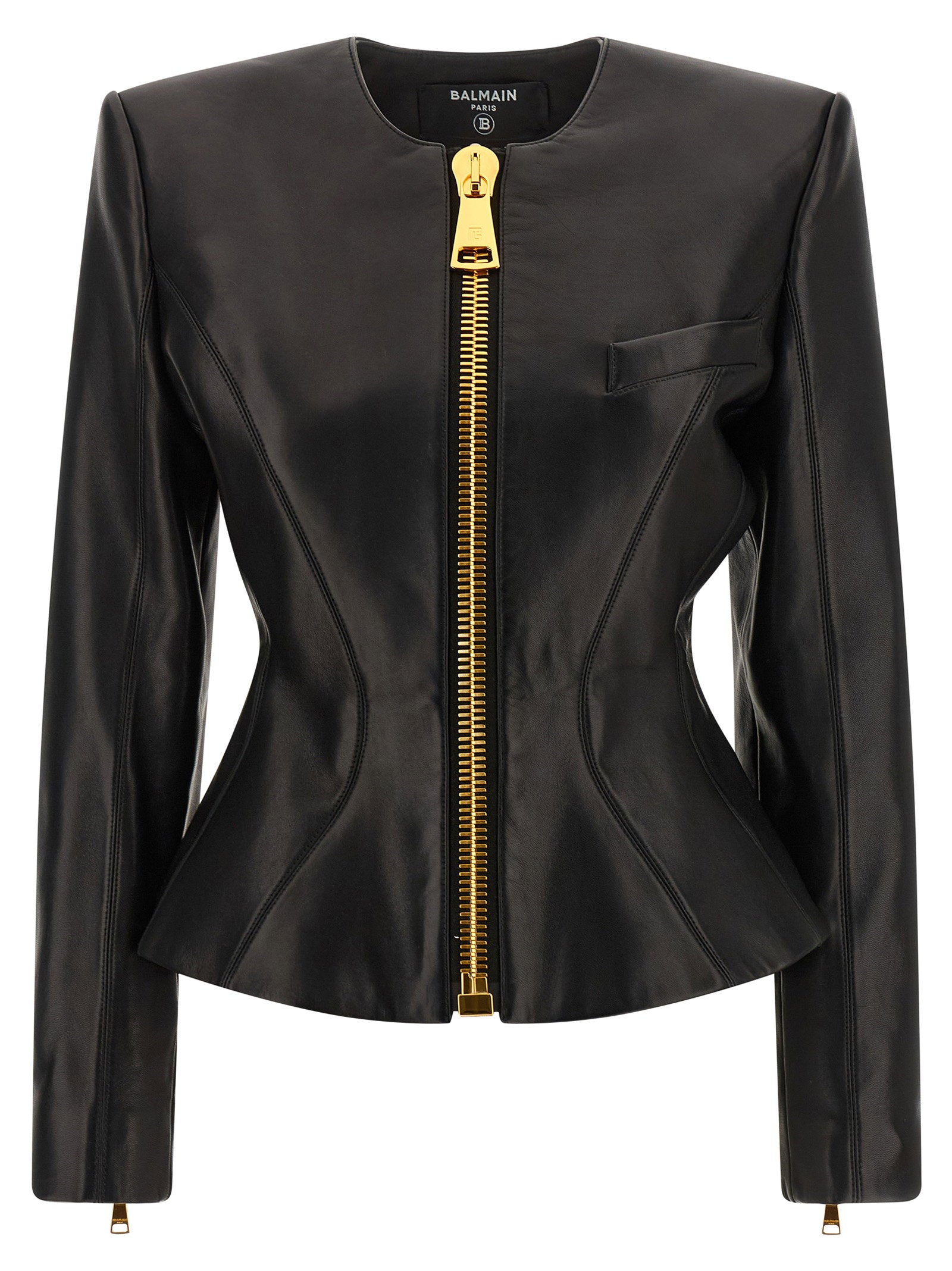 Balmain Leather Jacket Black  