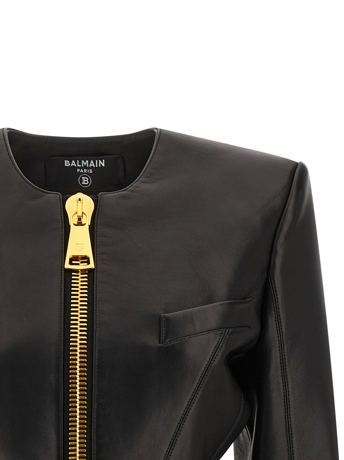 Balmain Leather Jacket Black  