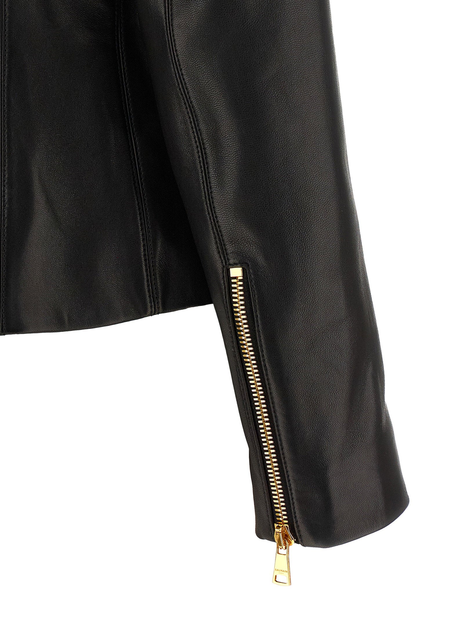 Balmain Leather Jacket Black  