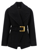 Balmain Anthem Belted Caban Black