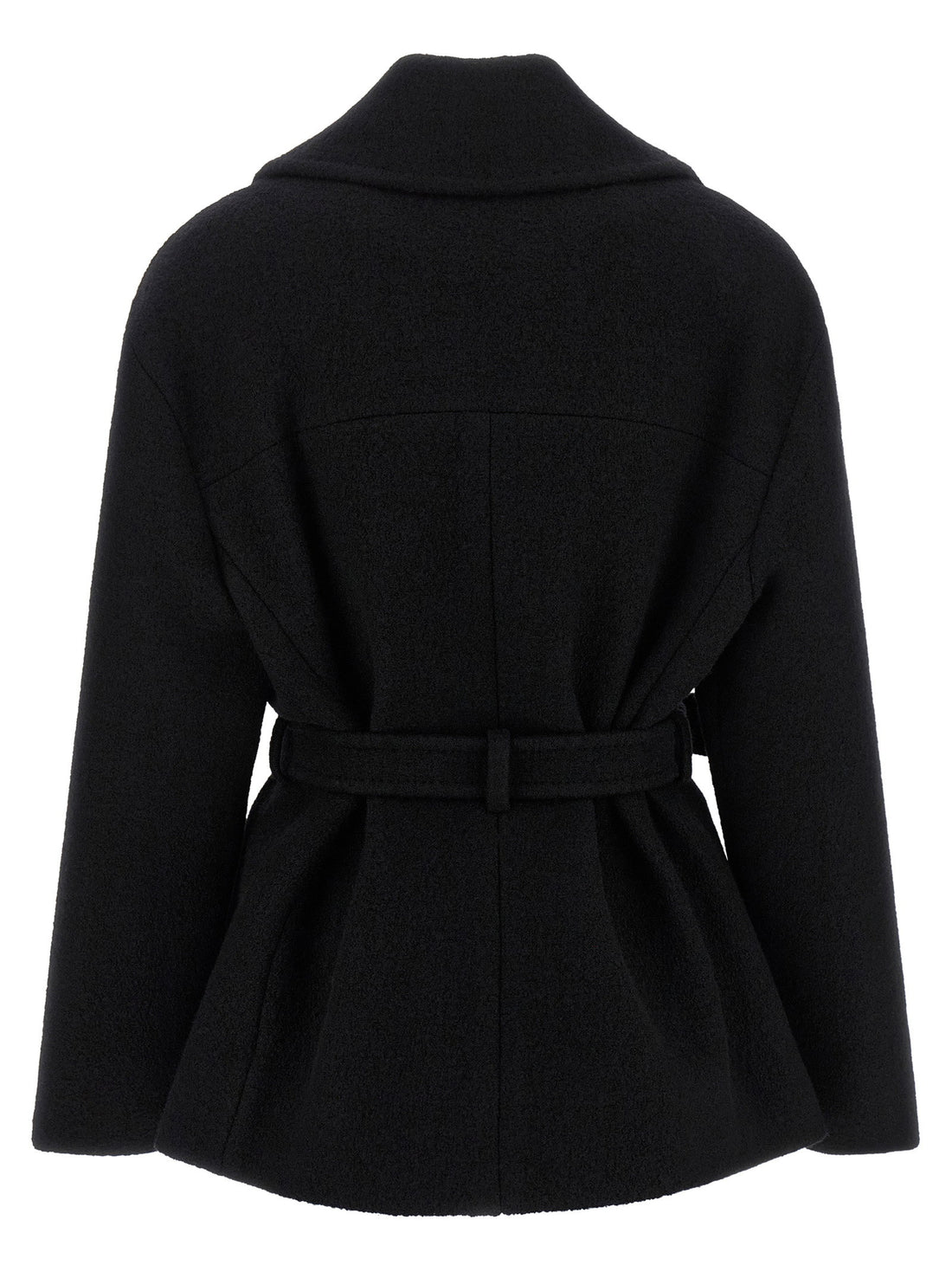 Balmain Anthem Belted Caban Black