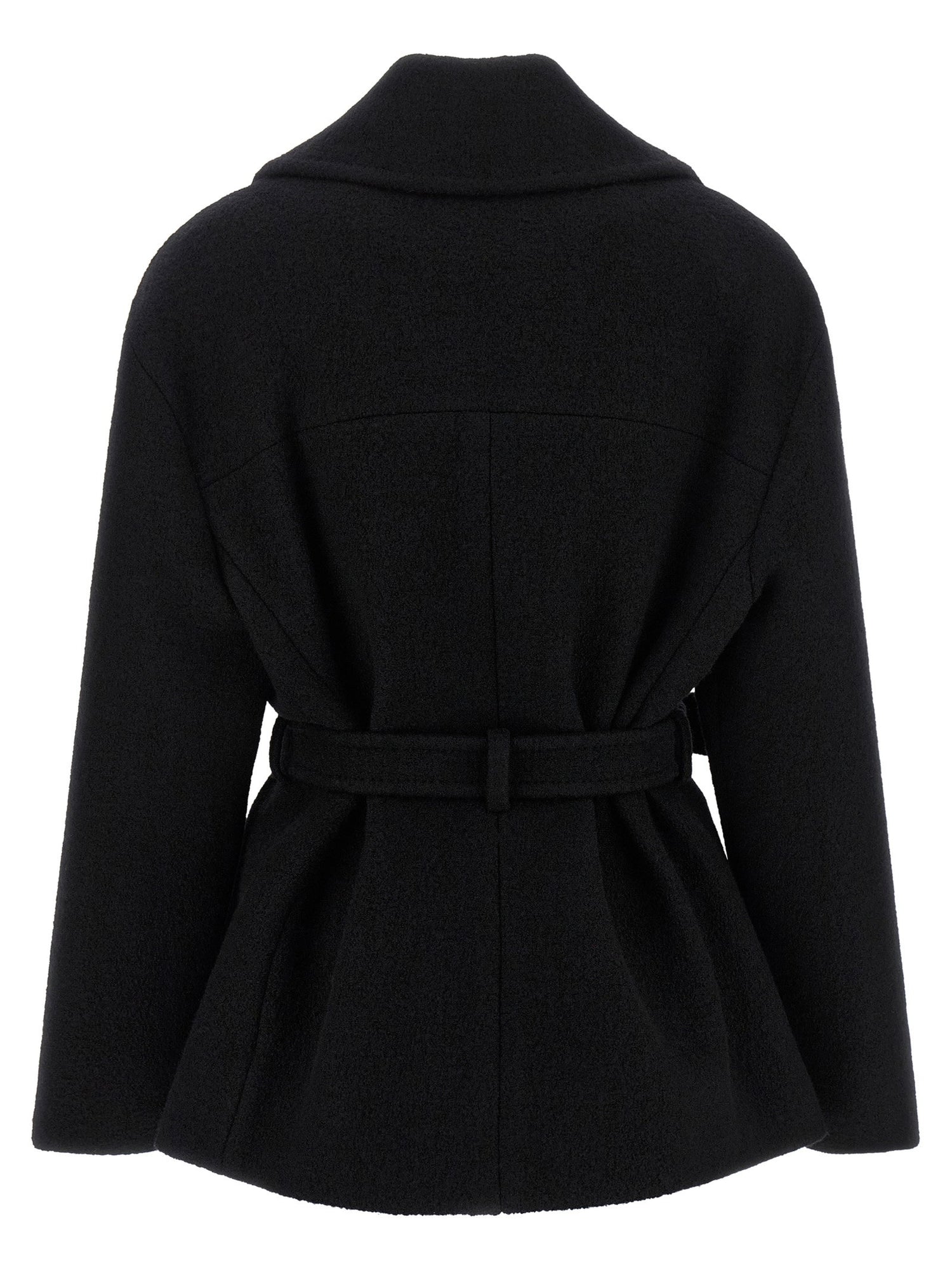 Balmain Anthem Belted Caban Black